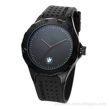 Men sport watch with silicone band, Japan PC21S movement & shower waterproof
